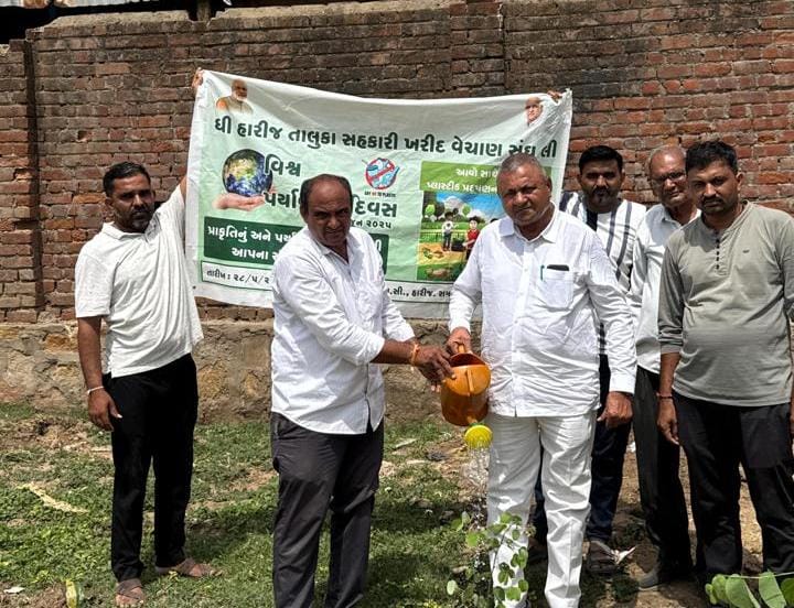 *વિશ્વ પયૉવરણ દિન અંતર્ગત હારીજ APMC ખાતે વૃક્ષારોપણ કરાયું.*