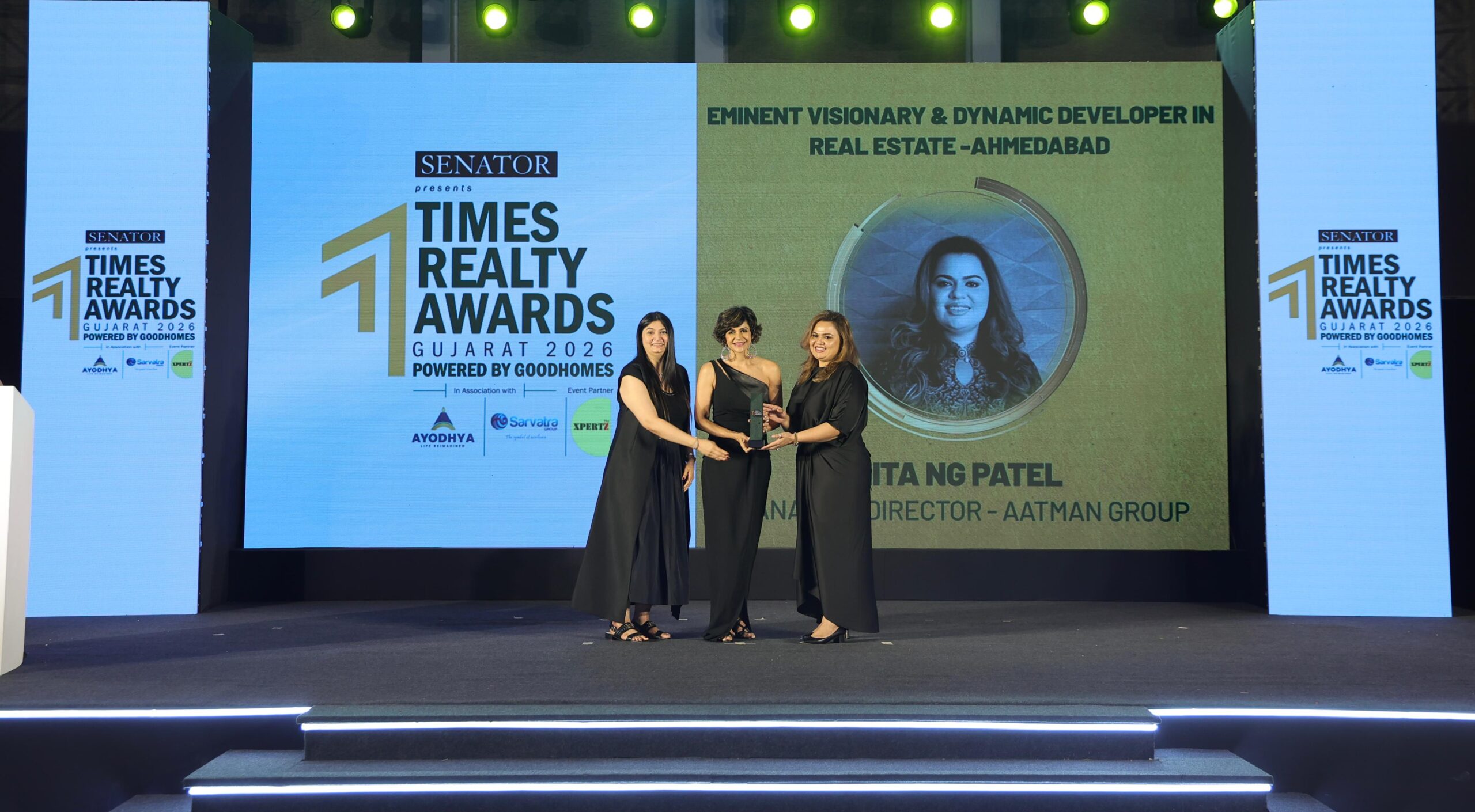 *ગુજરાતને ગર્વ વધારતા હીતા પટેલને મળ્યો ટાઈમ્સ રિયલ્ટી એવોર્ડ્સ ગુજરાત 2026*